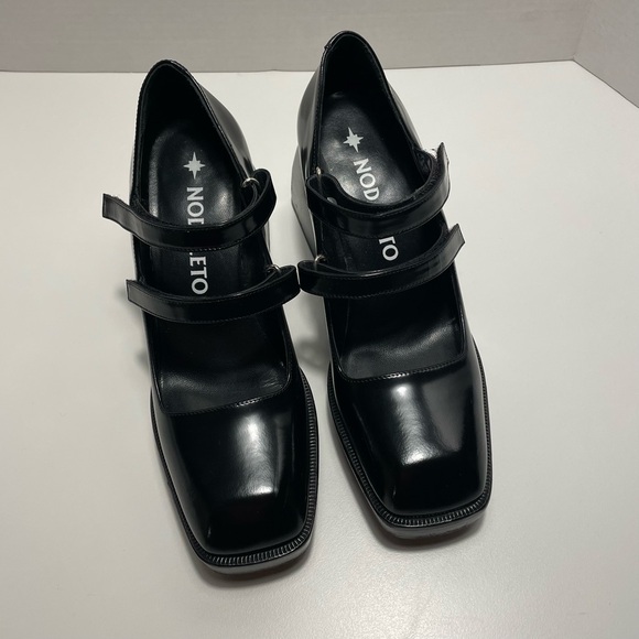 NODALETO Bulla Babies Mary Jane Platform Heels | Black Gloss Leather | EU 38 - Picture 8 of 11